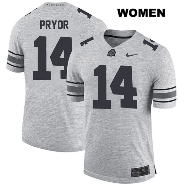 Ohio State Buckeyes Women's Isaiah Pryor #14 Gray Authentic Nike College NCAA Stitched Football Jersey VE19V36NT